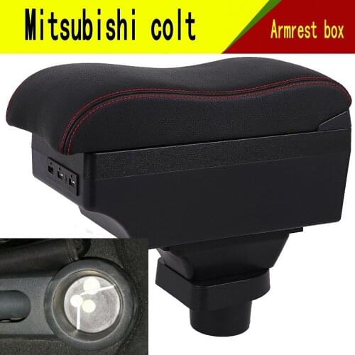 For Mitsubishi Colt Armrest box central Store content box with USB interface