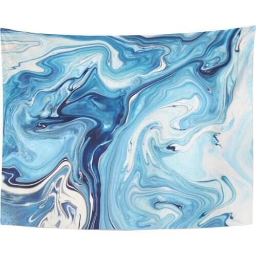 Colorful Swirl Marble Painting Blue Pink Watercolor Light Tapestry Home Decor Wall Hanging for Living Room Bedroom Dorm 60x80