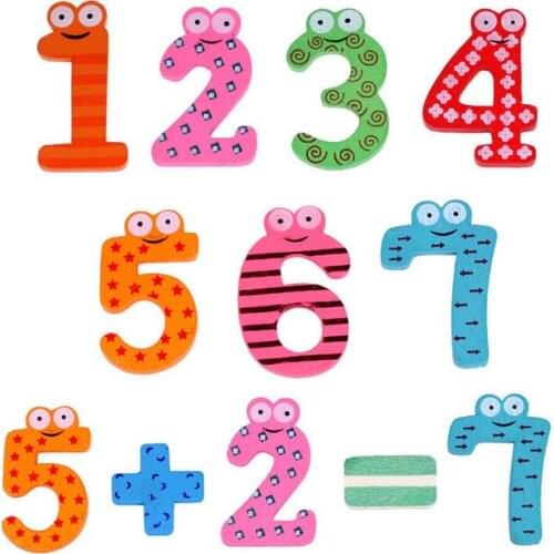 15 Pcs/set New Wooden Montessori Baby Number Refrigerator Fridge Magnets Figure Stick Mathematics Kids Educational Toys Children