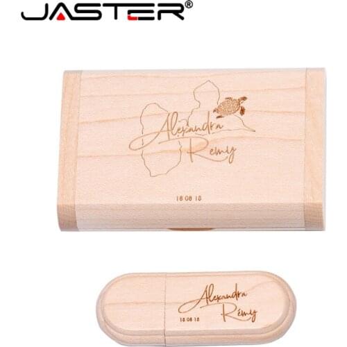 JASTER wooden usb flash drive +Flip box pen drive USB 2.0 4GB 8GB 16GB 32GB 64GB External storage memory stick(10 PCS free LOGO)