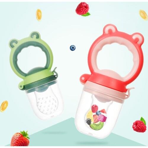 Baby Nipple Fresh Food Nibbler Child Feeder Kids Fruit Feeding Nipple Safe Supplies Nipple Teat Pacifier Bottles with Chain Clip