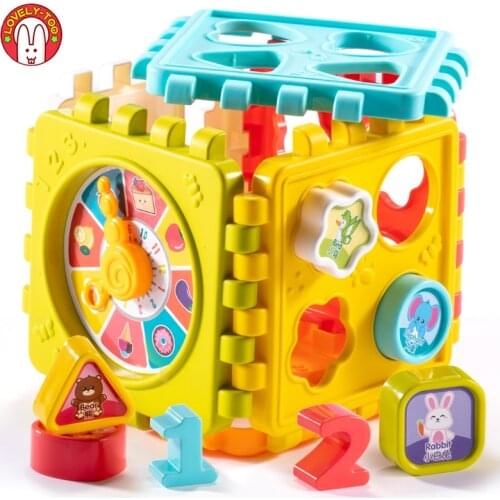 Baby Activity Cube Toys Color Shape Sorting Toddler Early Learning Educational Toys Infant Blocks Set Colorful Number Sorter