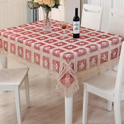 European Lace Embroidery Table Cloth, Table Flag, Table Cloth Suit, Christmas Table Cloth, Jacquard Series Waterproof Oil-Proof