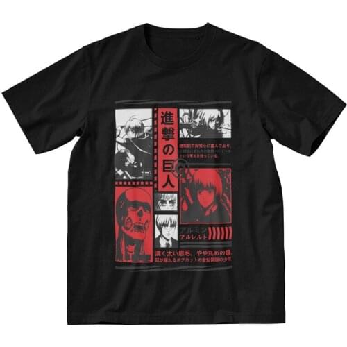 Anime Armin Arlert Tshirt Men Graphic Tee Tops Cotton T Shirts Short Sleeve Attack On Titan Anime Manga T-shirt Gift Clothing