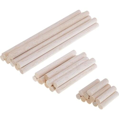 10x 50/100/200mm Balsa Wood Madeira Balsa Round Sticks Woooden Pieces for Woodwork Boat Airplane Model Building