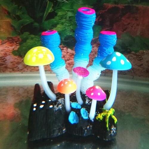 40% Hot Sales!!! Fish Tank Artificial Finger Corals Aquarium Plant Decor Luminous Landscape Supply
