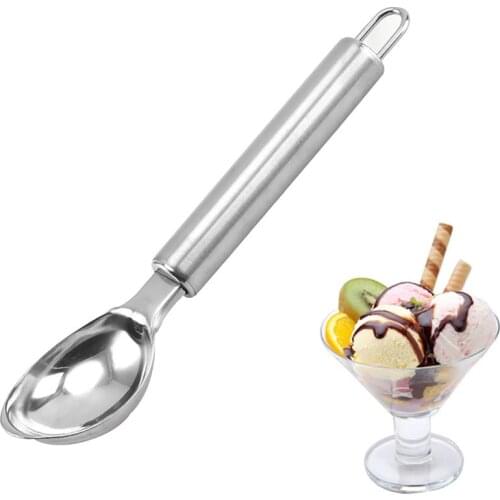 1pcs Ice Cream Scoop Stainless Steel Ice Ball Maker Fruit Watermelon Spooner Yogurt Cookies Dough Spoon Cocina Accesorio