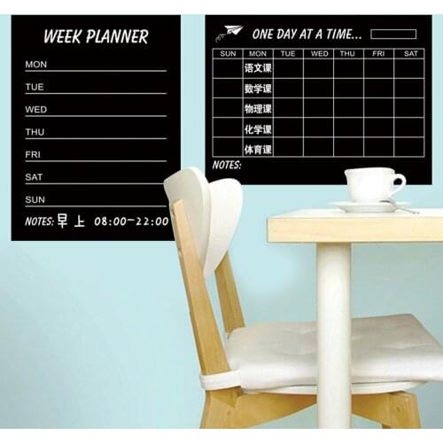 Reusable Week Month Daily Planner Blackboard Self-adhesive Wall Sticker Decals for Home Office School Decorations Supplies