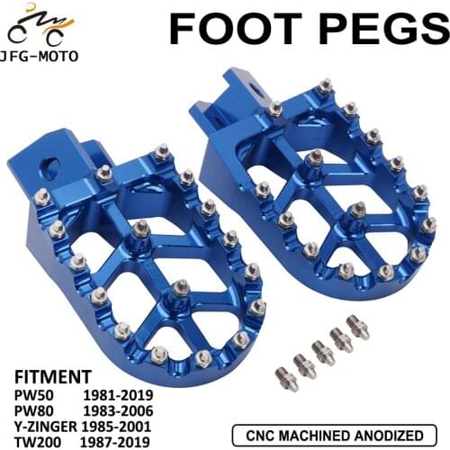 Motorcycle CNC Aluminum Foot Pegs Footpeg Pedals FootRest For YAMAHA PW50 81-20 PW80 83-06 Y-ZINGER 85-01 TW200 87-19