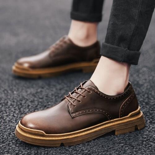 2020 Handmade Breathable Mens Oxford Shoes Top Quality Dress Shoes Men Flats Sneakers Fashion Men Genuine Leather Martin Shoes