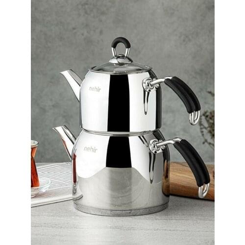 3 Liter Stainless Steel Teapot Set Kitchen Colored Turkish Tea Breakfast