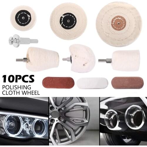 10Pcs Imported Polishing Pad Kit Thread Back Plate&Adapter Fine Wool Pad Waxing Sponge Car Polish Buffing Pad Kit