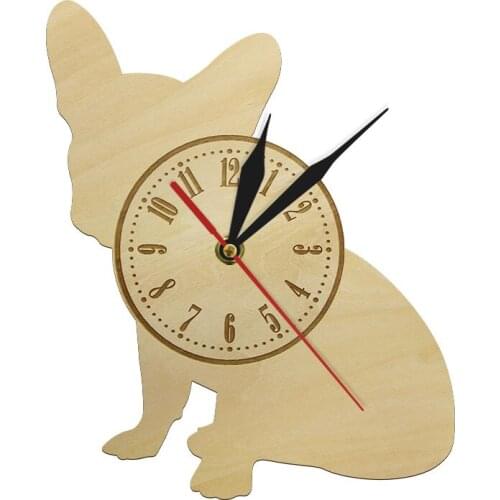 French Bulldog Dog Nursery Wall Hanging Clock Cute Puppy Wooden Wall Clock Animal Handmade Gift For Pet Dog Lover