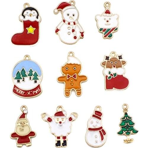 New 100 pcs Cartoon Santa Claus Charm Pendants DIY Jewelry Making Wholesale