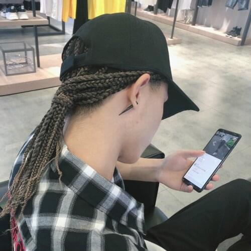 35CM Dirty Braids Wig Hat Women Fashion Summer Hip-hop Braids Wig Men Wig Black And White Cap Good Match Length Can Be Adjusted