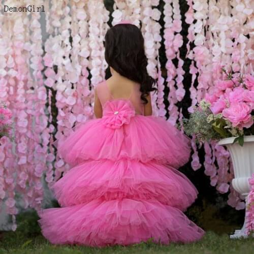 Little Princess Rose Baby Girl Birthday Dress Kids Party Ball Gown Kids Prom Clothing Outfits Photoshoot
