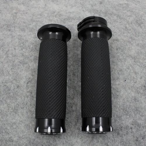 1" 25mm Black Motorcycle Parts CNC Handle Bar Hand Grips For Harley Touring Dyna Softail Custom Sportster 883 1200 XL