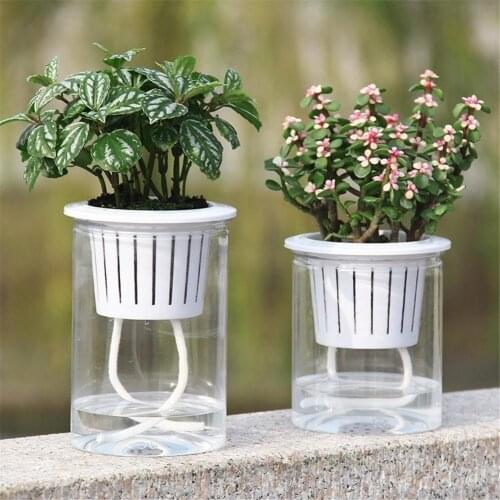 Self-Watering Hydroponic Potted Automatic Water Absorption Self Watering Hydroponic Flower Pot Planter Home Office Decoration