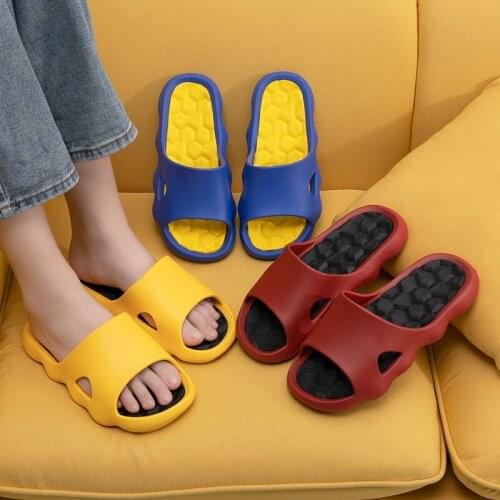 Sports air cushion slippers men wear hollowed-out slippers outside the seaside creative wave slippers women men slippers