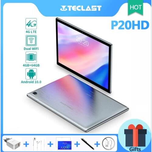Teclast P20HD 10.1inch Tablets Android 10 Tablet PC 1920x1200 SC9863A Octa Core 4GB RAM 64GB ROM 4G Network AI Speed-up Tablets