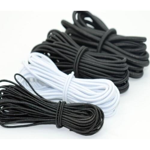 White Black Thin Round Elastic Bands Elastic Rope Wedding Garment Elastic Tape for DIY Sewing Accessories 1MM/1.5mm/2MM/3MM