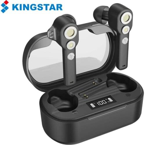 KINGSTAR Wireless Headsets TWS Bluetooth Earphones Double Dynamic Headphone Noise Cancelling Stereo Earbuds with Microphone