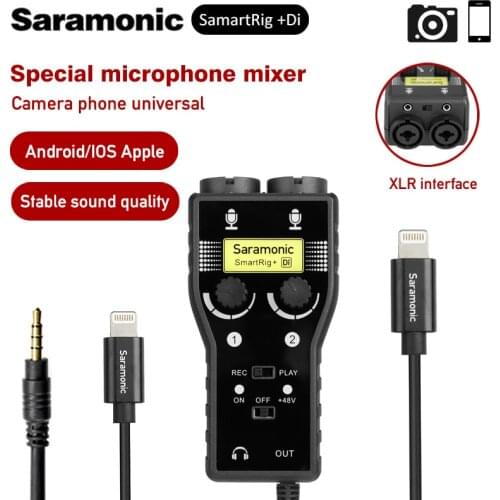 Saramonic SmartRig II Pre Universal Microphone Compatible with smartphones Guita Interface adapter for DSLR Camera iPhone 7 7s 6