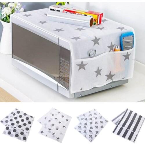 Waterproof Dust Covers Double Pockets Grease Proofing Storage Bag Microwave Cover Microwave Oven Hood Kitchen Accessories