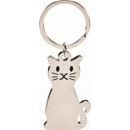 1Pc Fashion Cat Shaped Keyring Metal Key Chain Creative Car Ornament Accessories wholesale