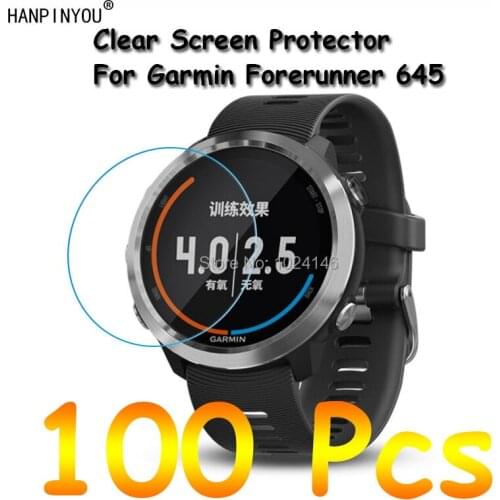 100 Pcs/Lot For Garmin Forerunner 645 Sports SmartWatch New HD Clear Screen Protector Protective Film Guard With Cleaning Cloth