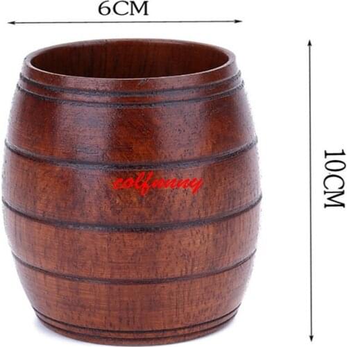 20pcs/lot Wooden Belly Beer Cup Wood Carved Classical Tea Cup Eco-Friendly Drinkware Kitchen Bar Accessories F062702