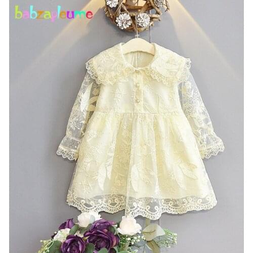 2020 Summer Clothes Kids Dresses For Girls Fashion Cute Lace Mesh Long Sleeve Toddler Princess Birthday Dress Baby Clothing 1890