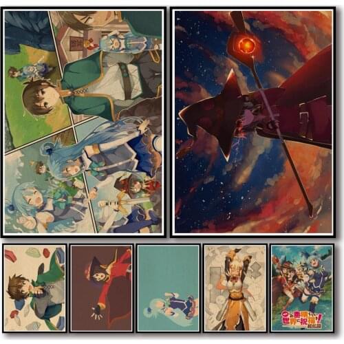30 Designs Anime Kono Subarashii Sekai Ni Shukufuku Wo! Kraftpaper Poster Funny Wall Sticker for Coffee House Bar 2