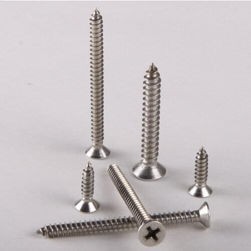 30PCS 304 Stainless Steel Countersunk Head Tapping Screws Countersunk Head Tapping Screw M3 * 16 GB846