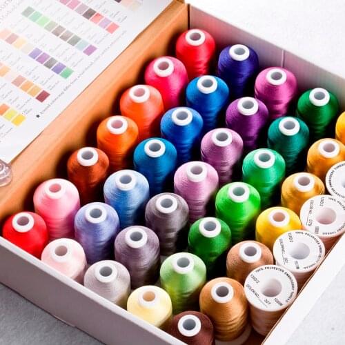 40 Brother Colors Polyester Embroidery Thread For Brother/Babylock/Janome Machine 550Y Mini Cones With High Quality