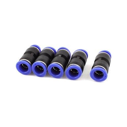 5pcs 2 Way Straight Push In Pneumatic Union Quick Release 1/2" Tube Fittings