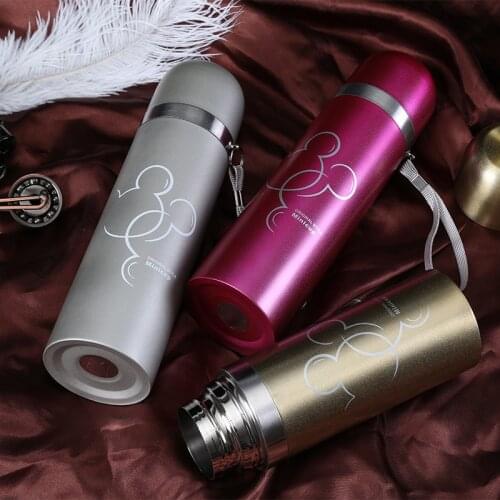 500ml Thermos Fashion Mickey Tea Cup Stainless Steel Insulated Water Bottle Thermo cup Garrafa Termica Sport Travel Vacuum Flask