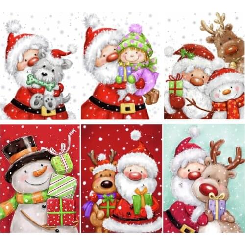 5D Diamond Painting Snowman Deer Christmas Gift DIY Full Square Diamond Embroidery Santa Claus Picture Of Rhinestone Home Decor