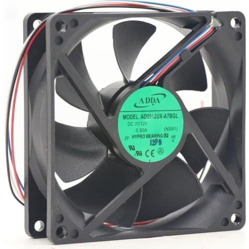 ADDA AD0912UX-A7BGL 92*92*20mm DC Fan 12V 0.12A 2430RPM 28.346CFM Axial Flow Fans Ventilation