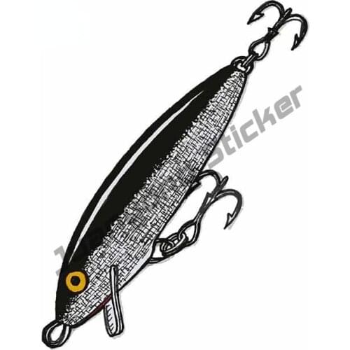 Fishing Lure Car Sticker Occlusion Scratch Fine Decal for VAN SUV Camper Yacht Motorcycle Waterproof Car Assessoires PVC13x10cm