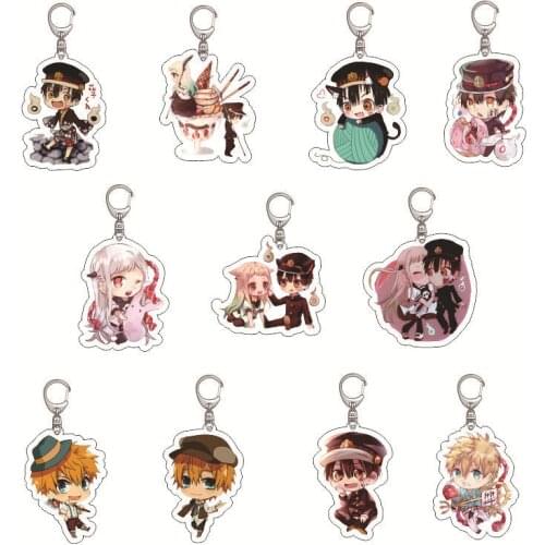 Cartoon Japan Anime Toilet-bound Hanako-kun Keychain Nene Yashiro Cosplay Anime Props Hanako Kun Acrylic Key Ring Keyring