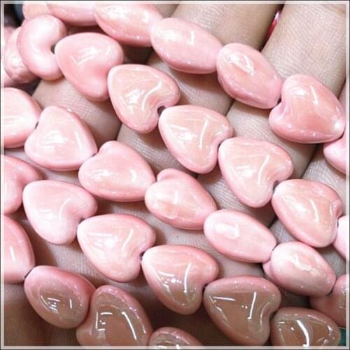 50pcs ceramic beads new porcelain beads heart shape size 12mm top fashion jewelry beads diy findings for bracelets making