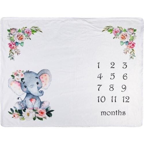 Flannel Milestone Blanket Baby Photography Background Cloth Newborn Monthly Photo Blanket Crawling Mat Bedding Quilt