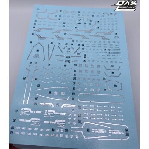 GN08 DL MG Astraea Type F Electroplated silver Gundam Water sticker Decal Action Figure Assemble Model Toys