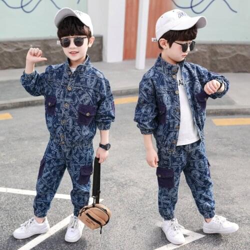 Cardigan Spring Autumn Childrens Clothes Set Baby Boys Coat + Pants 2pcs/Set Kids Costume Teenage Girl Clothing High Quality