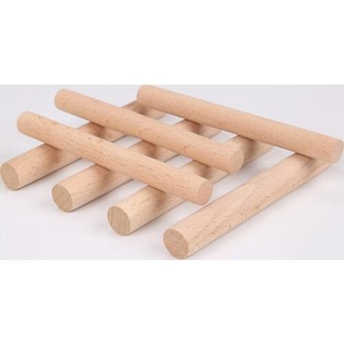5Pcs Round Wooden Rods Counting Sticks Educational Toys Building Model Woodworking DIY Crafts Premium Durable Dowel