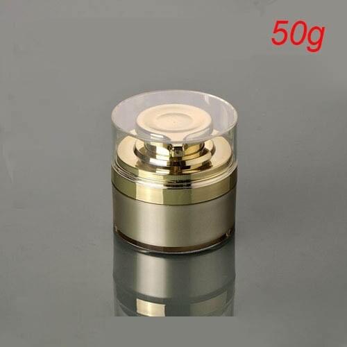 50g round gold press Refillable cosmetic Bottles acrylic cream bottle container cream jar,Cosmetic Jar,Cosmetic Packaging