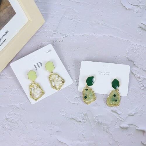 Trendy Retro Niche Design Long Pendant Earrings Female Inlaid Gravel Stud Earrings Korean Net Red High-end Jewelry Gift Pair