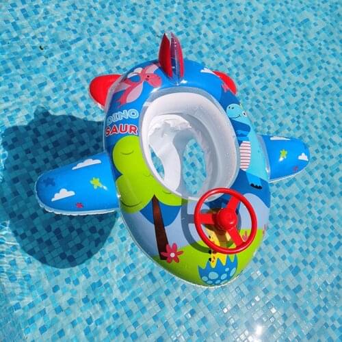 New Cute Cartoon Baby Pool Float Swimming Ring Inflatable Circle Baby Seat with Steering Wheel Summer Beach Party Pool Toys