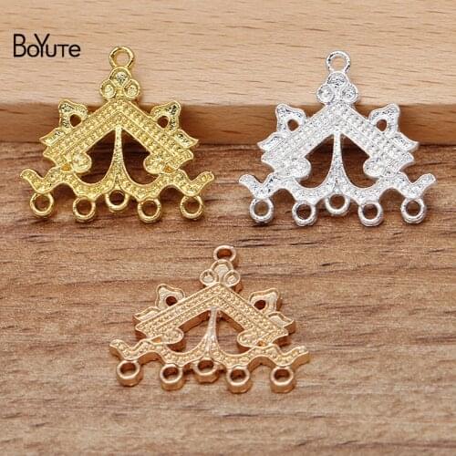 BoYuTe (50 Pieces/Lot) 34*31MM Metal Alloy Porous Connector Charms Diy Handmade Jewelry Findings Components